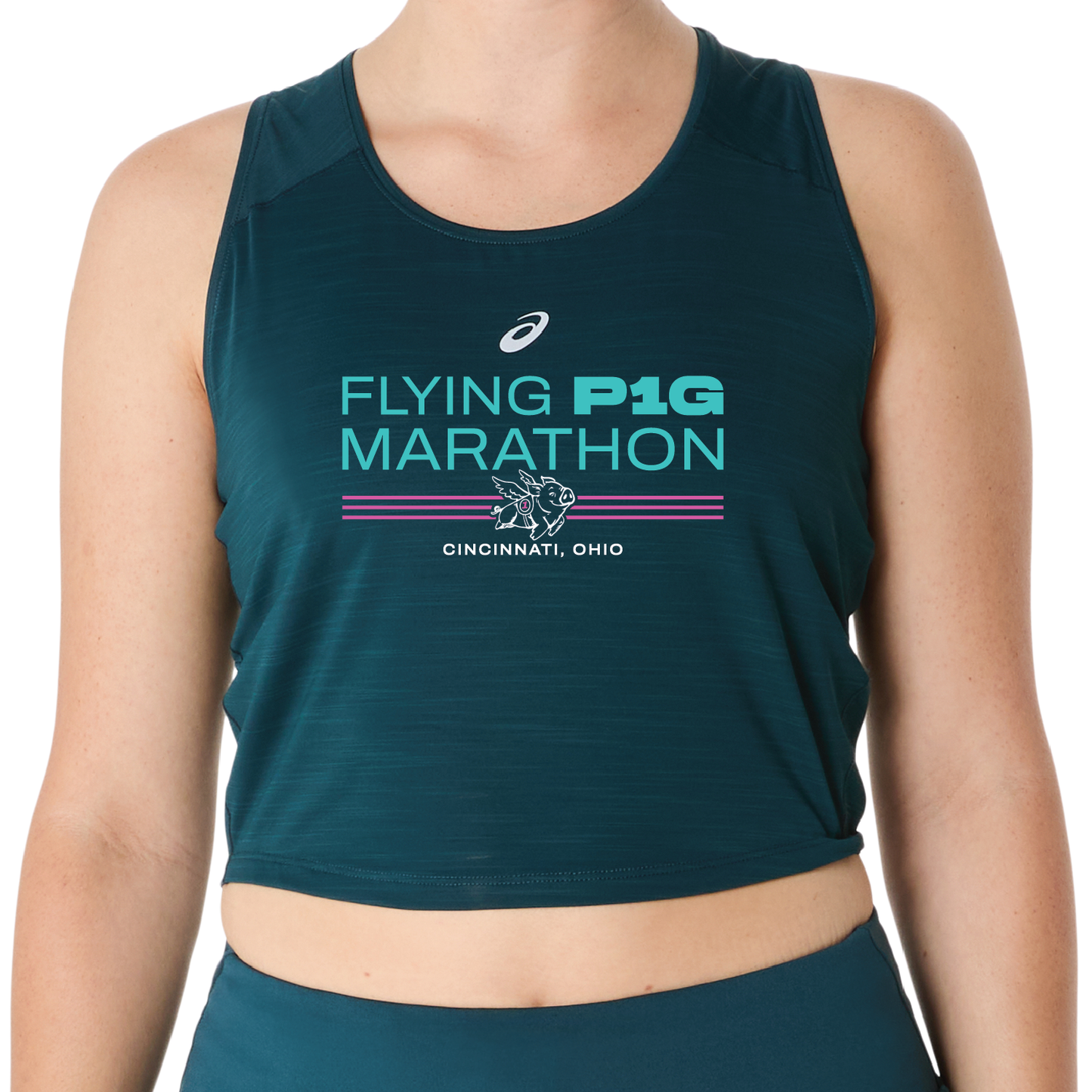 FPM '25 ASICS W Road Crop Top - Saxon Green