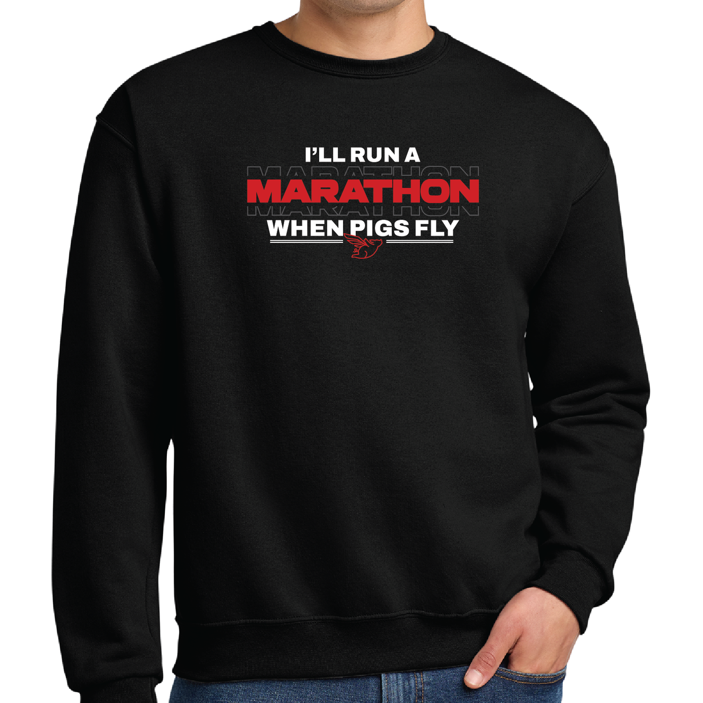 *New* FPM '26 Unisex 'When Pigs Fly' Crewneck Sweatshirt - Black (Red Imprint)