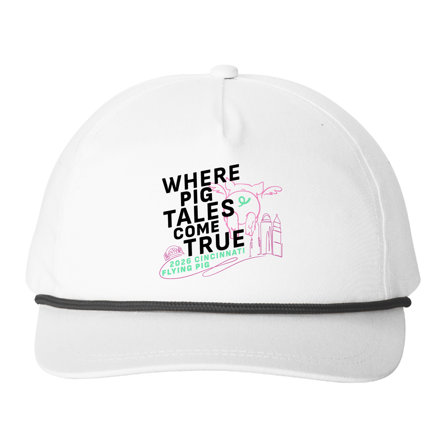 *NEW* FPM '26 Snapback Five-Panel Rope Cap - White