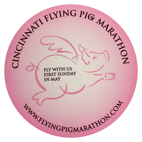 Flying Pig Marathon Static Cling - Pink