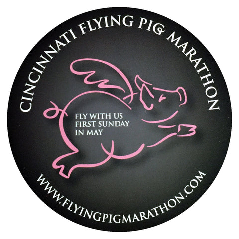 Flying Pig Marathon Static Cling - Black