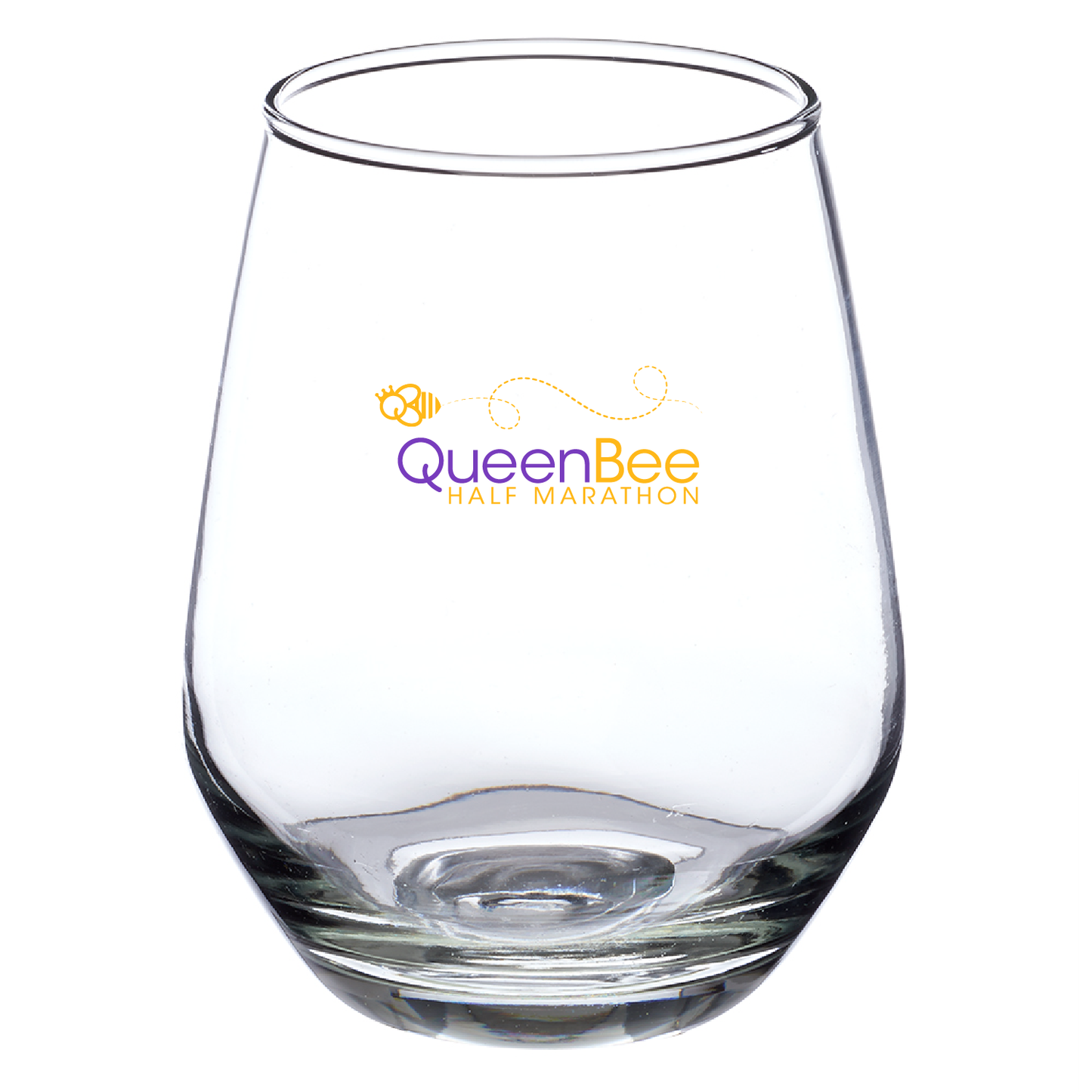 QB 12oz. Silicia Stemless Wine Glass - Clear Bottom