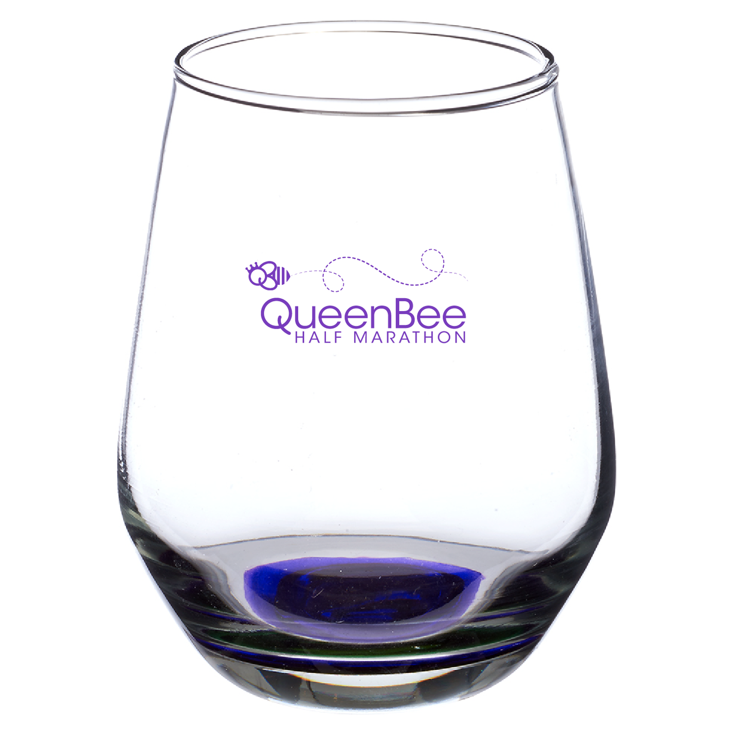 QB 12oz. Silicia Stemless Wine Glass - Purple Bottom