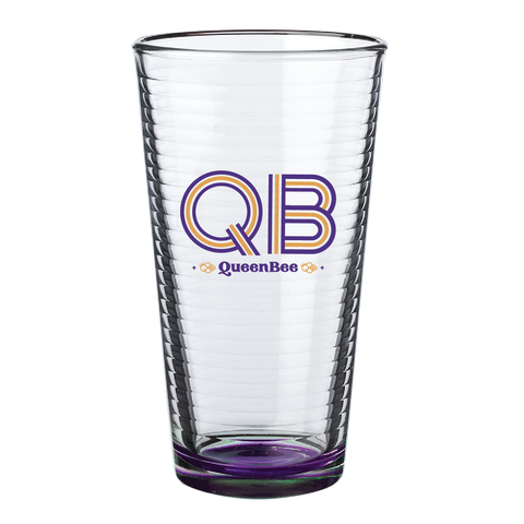 QB 16oz. Spiral Pint Glass - Purple (bottom)