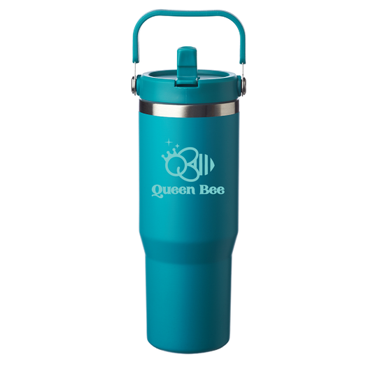 QB 30oz. Stainless Travel w/ Handle - Teal