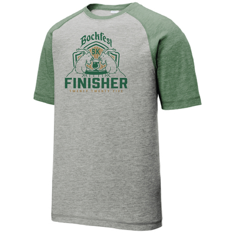 *New* Bockfest '25 Finisher SS Tri-Blend Raglan Tee - Hthr. Grey/Forest