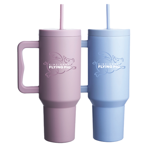 *Expo* FPM '25 40oz. Travel Tumbler w/ Handle & Straw Lid - Lavender/PowderBlue