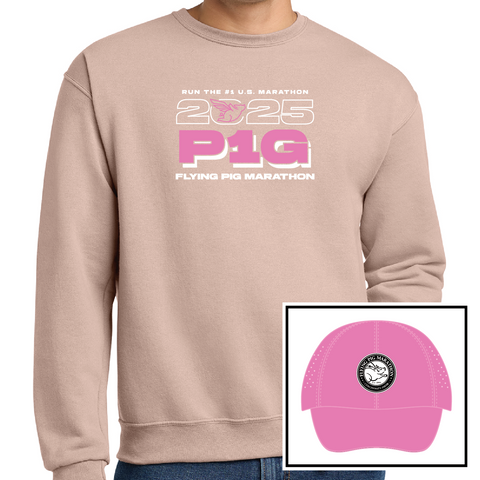 *New Bundle* FPM '25 Unisex Crewneck Sweatshirt + Race Hat - Blush Pink