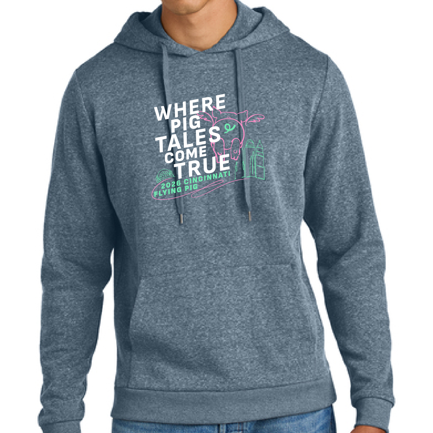 FPM '26 District TriBlend Fleece Hoodie - Hthr. Navy Frost