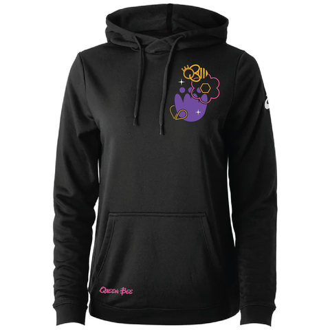 ASICS W French Terry PO Hoody - Black (Flower Graphic)