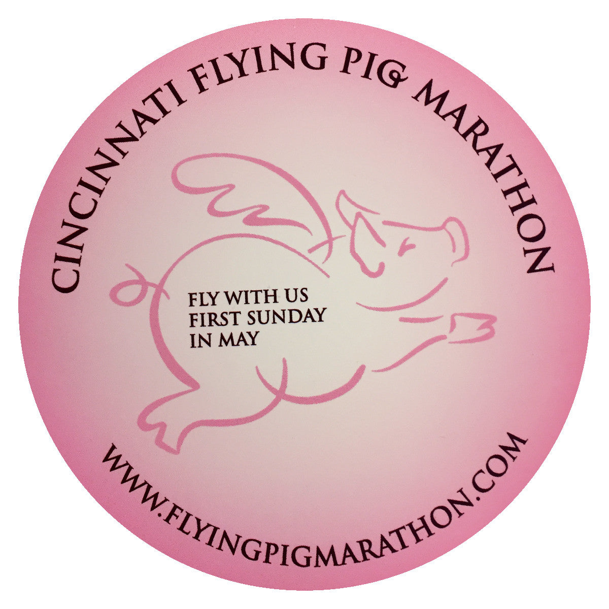 Flying Pig Marathon Static Cling - Pink