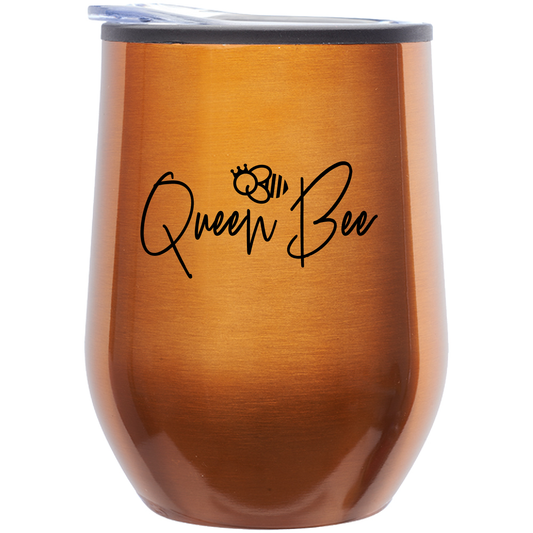 QB 12oz. Stemless Wine w/ Lid - Orange
