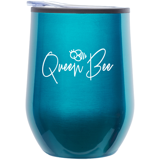QB 12oz. Stemless Wine w/ Lid - Teal